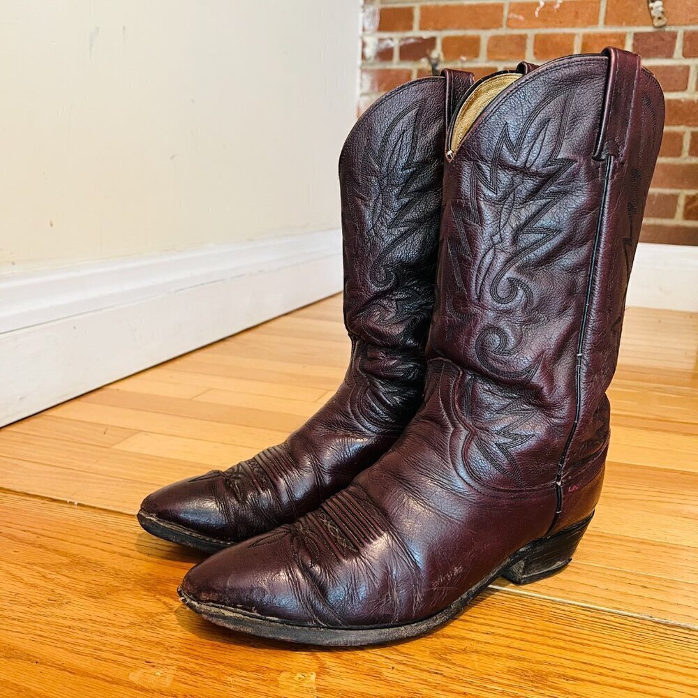 Vintage Dan Post Cowboy Boots Brown Size 11